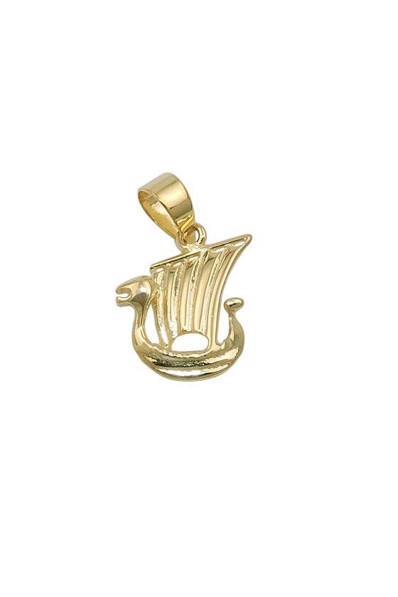 PENDANT LITTLE VIKING SHIP 9K GOLD