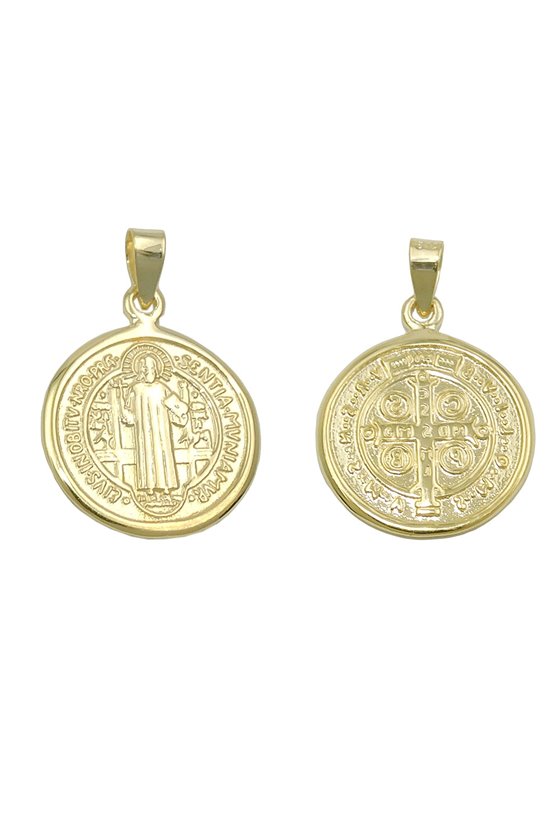 PENDANT RELIGIUS MEDAL POLISHED 9K GOLD