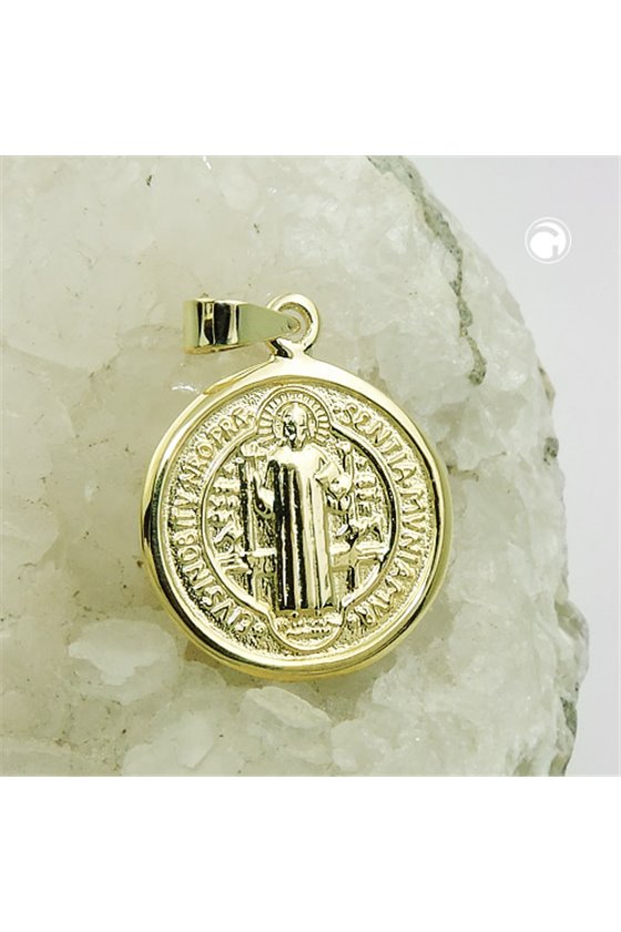 PENDANT RELIGIUS MEDAL POLISHED 9K GOLD