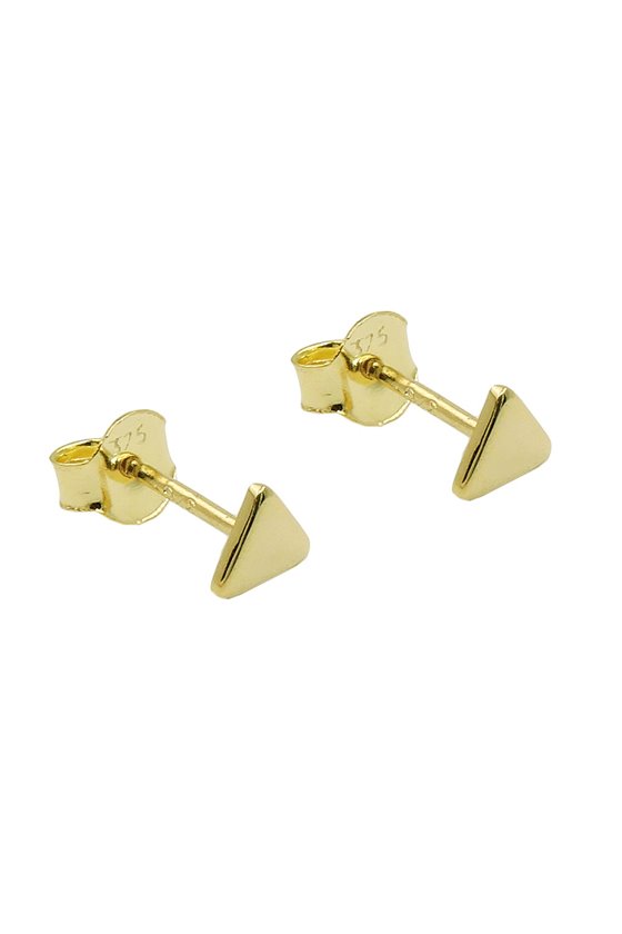 STUD EARRINGS TRIANGLE FLAT 9K GOLD