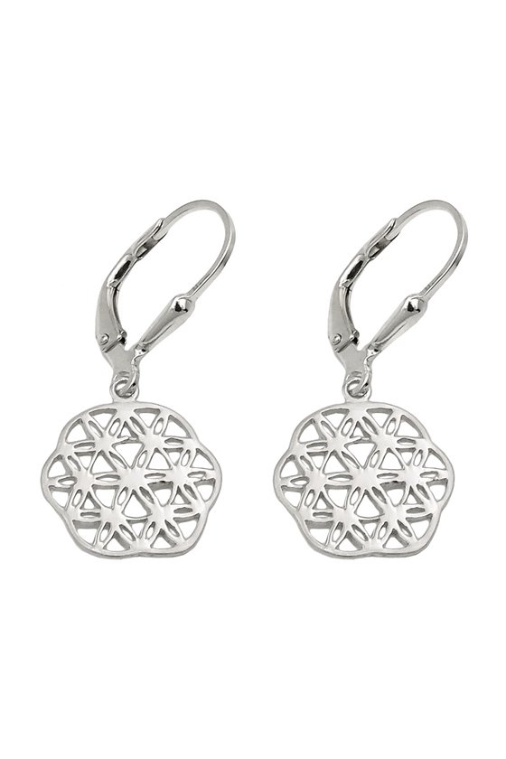 EARRINGS FLOWER OF LIFE SILVER 925