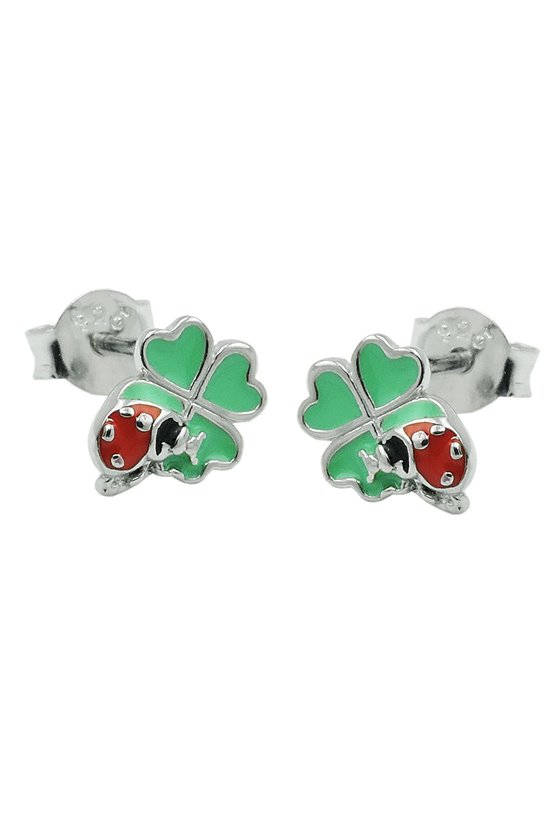 EARRINGS CLOVER LEAF BEETLE SILVER 925