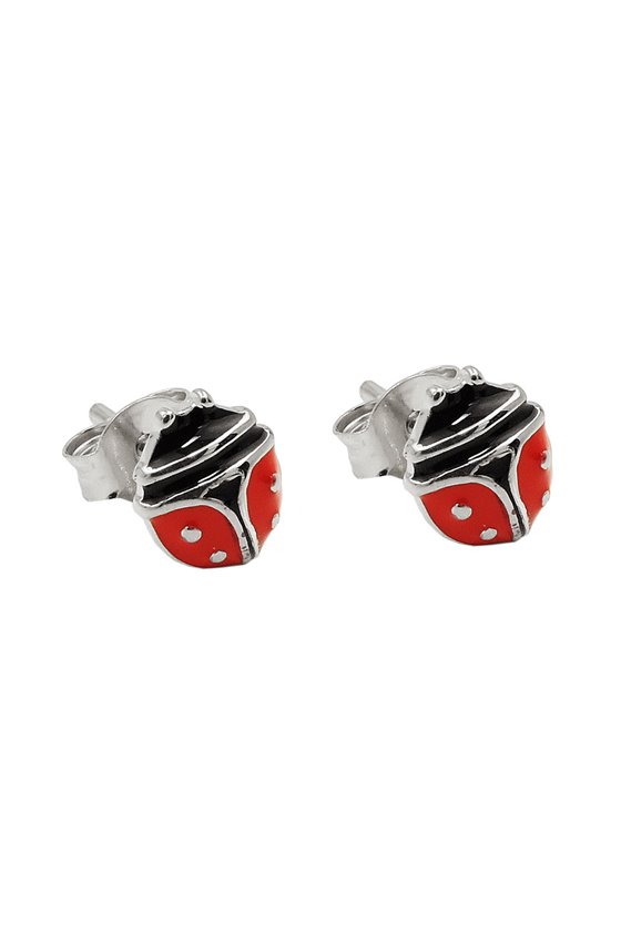 EARRINGS LADYBIRD RED SILVER 925