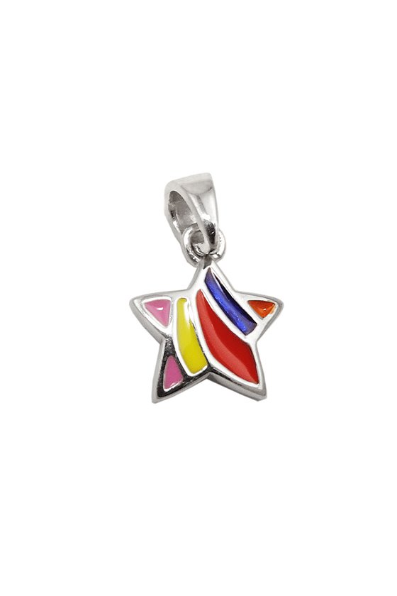 PENDANT STAR MULTI-COLORED SILVER 925