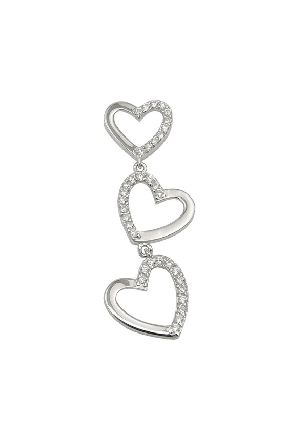 PENDANT HEARTS WITH ZIRCONIAS SILVER 925