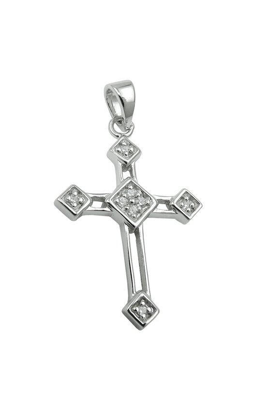 PENDANT CROSS WITH ZIRCONIA SILVER 925