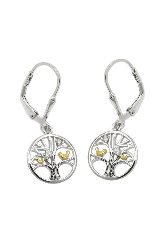 LEVERBACK EARRINGS TREE SILVER 925