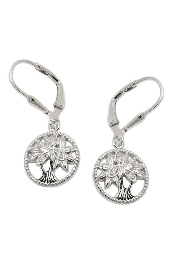 LEVERBACK EARRINGS TREE SILVER 925