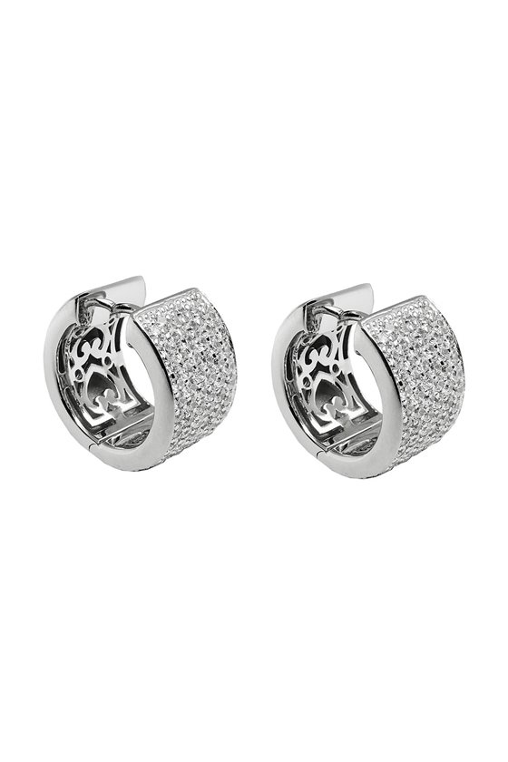 HOOP EARRINGS ZIRCONIA-WHITE SILVER 925