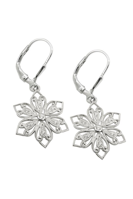 PENDANT FLOWER RHODIUM PLATED SILVER 925