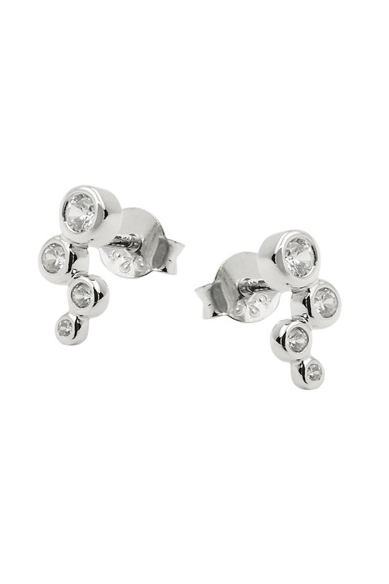 STUD EARRING 4X ZIRCONIAS SILVER 925