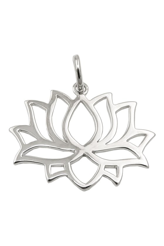 PENDANT LOTUS FLOWER RHODIUM SILVER 925