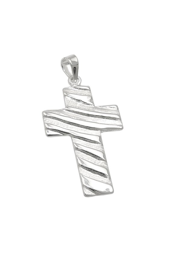 PENDANT CROSS WAVE PATTERN SILVER 925