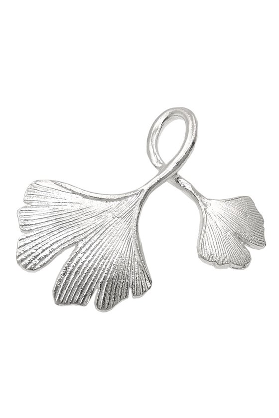 PENDANT DOUBLE GINKGO LEAF SILVER 925