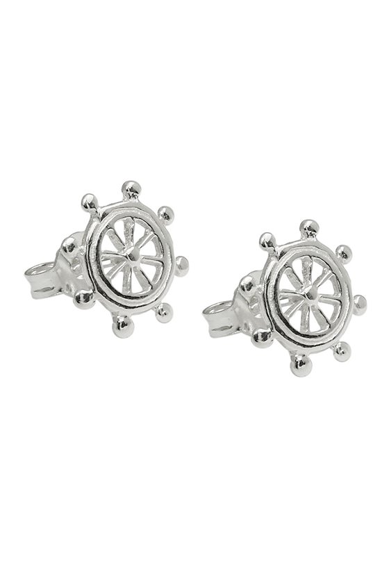 STUD EARRING STEERING WHEEL SILVER 925