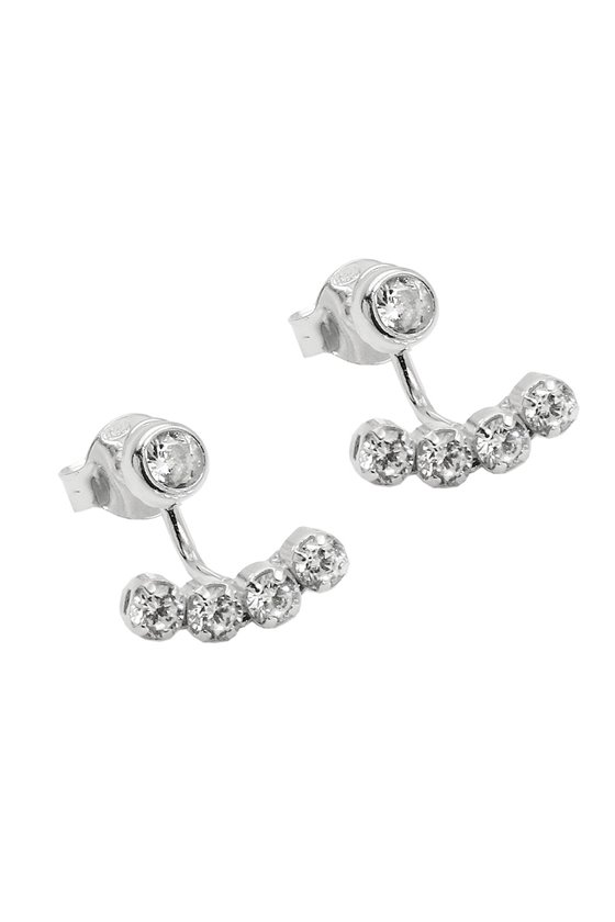 STUDS TWO-PIECE BOW ZIRCONIA SILVER 925