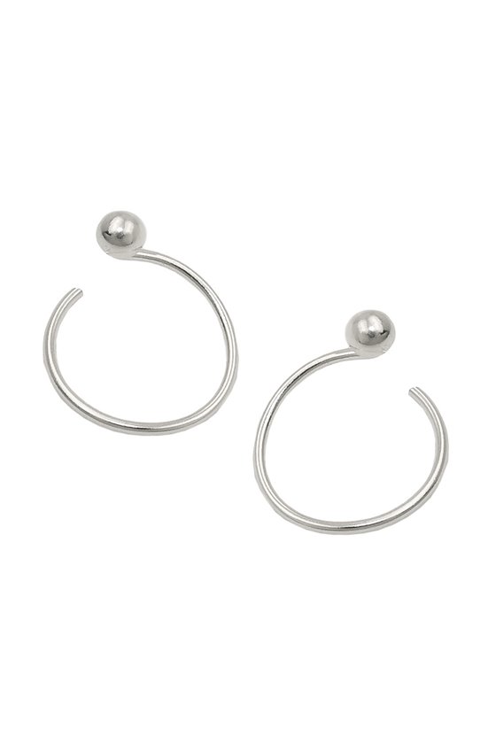 EARRING EAR CUFFS SPIRAL BALL SILVER 925