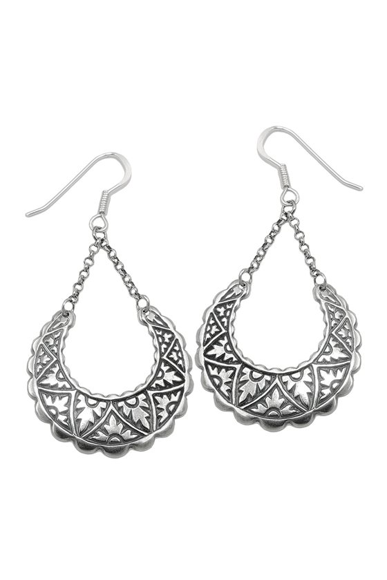 EARHOOKS ORIENTAL OXIDATED SILVER 925