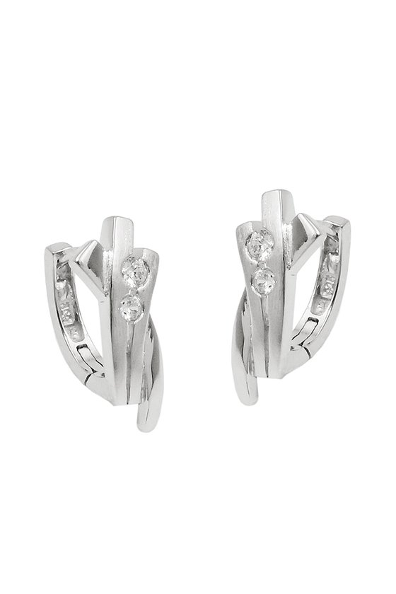 HOOP EARRINGS WITH ZIRCONIA SILVER 925