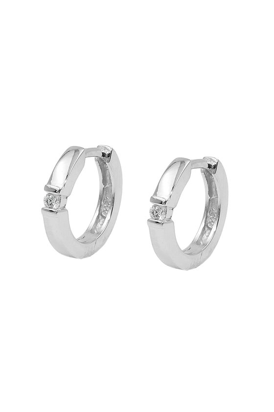 HOOP EARRINGS WITH ZIRCONIA SILVER 925
