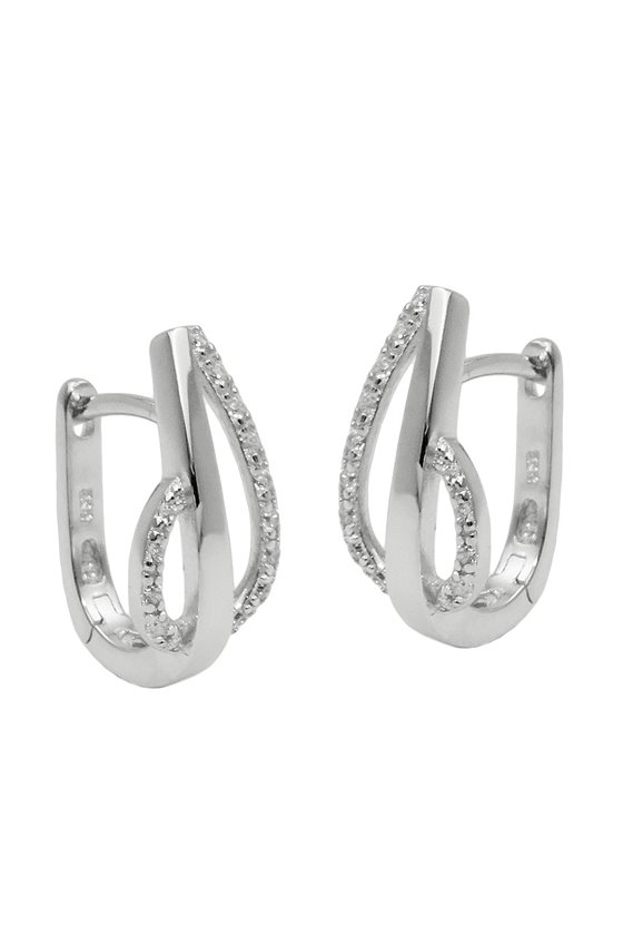 HOOP EARRINGS WITH ZIRCONIA SILVER 925