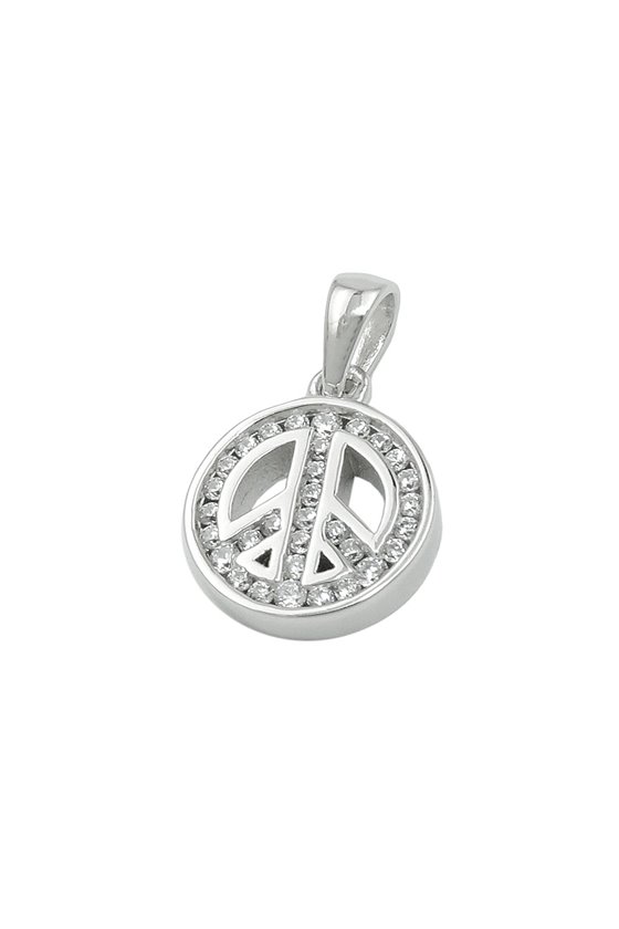 PENDANT PEACE SIGN ZIRCONIA SILVER 925