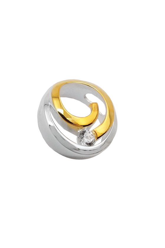 PENDANT CIRCLE 2-TON ZIRCONIA SILVER 925