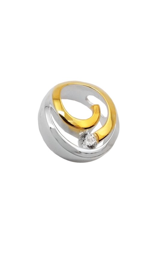 PENDANT CIRCLE 2-TON ZIRCONIA SILVER 925