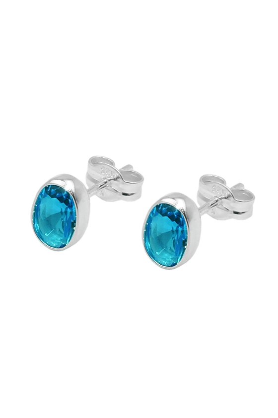 STUD EARRING BLUE SILVER 925
