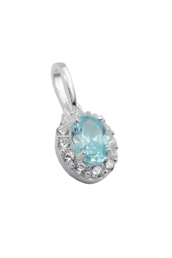 PENDANT ZIRCONIA LIGHT BLUE SILVER 925