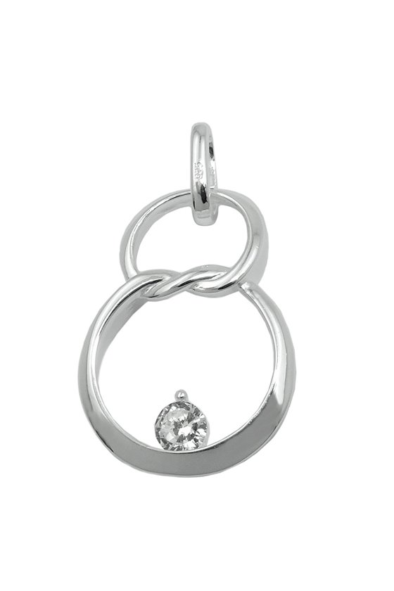PENDANT 2 CIRCLES ZIRCONIA SILVER 925