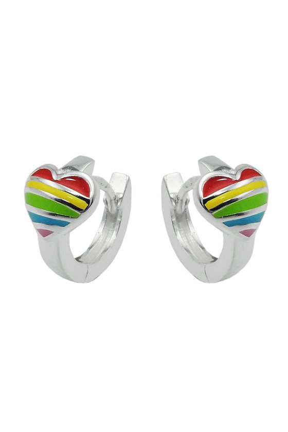 EARRING HOOPS RAINBOW MULTI SILVER 925