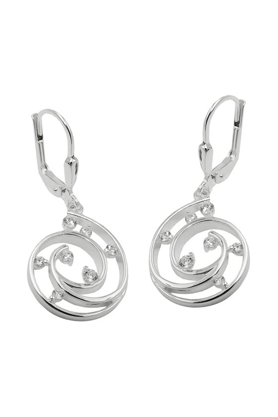 LEVERBACK EARRINGS ZIRCONIAS SILVER 925