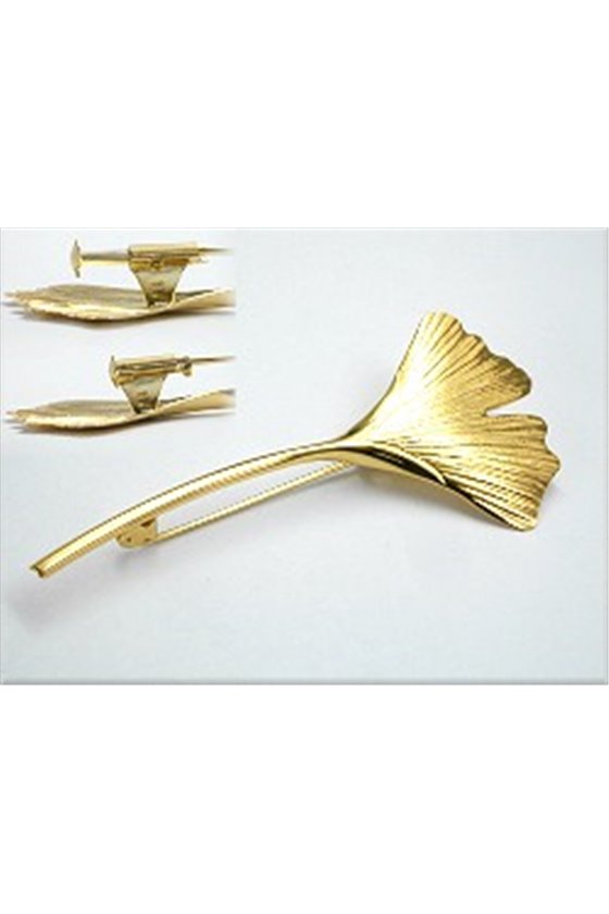 BROOCH GINKGO LEAF 8K GOLD