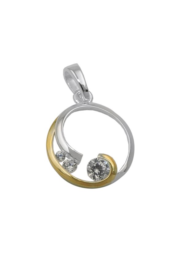 PENDANT 2 CIRCLES 2-TON SILVER 925