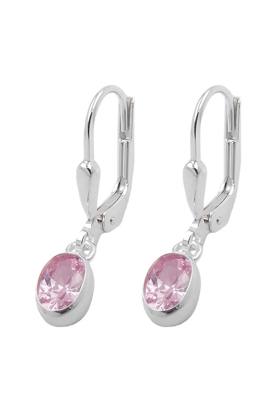 LEVERBACK EARRINGS PINK SILVER 925