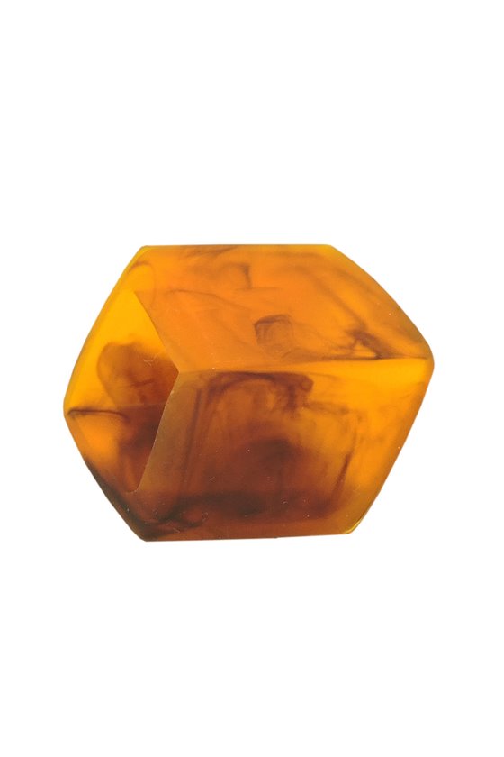 SCARF BEAD HEXAGON BROWN