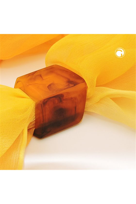 SCARF BEAD HEXAGON BROWN