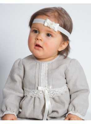 Christening gown in linen. Grace of Sweden for baby girl