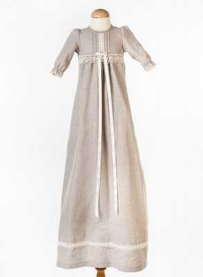Christening gown in linen. Grace of Sweden, unisex model