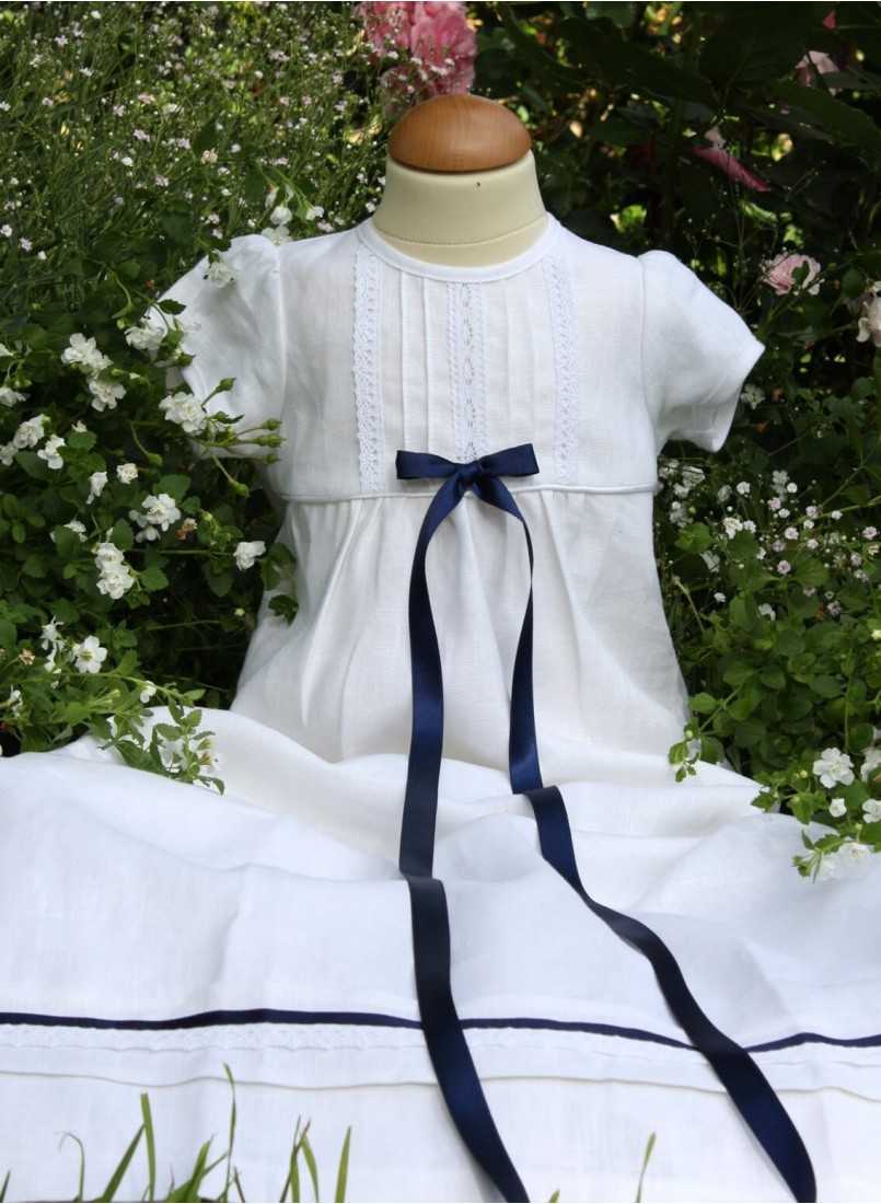 Christening gown Navy style with short sleeves, Grace of Sweden