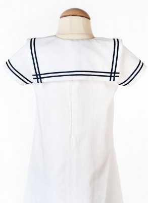 Christening gown in white and sailor collar