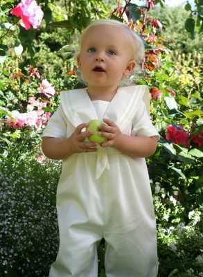 Off white Baptism suite, Christening suite for boys from Grace of Sweden 