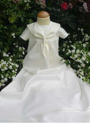 Off white Christening gown in sailor look for boys and girls,