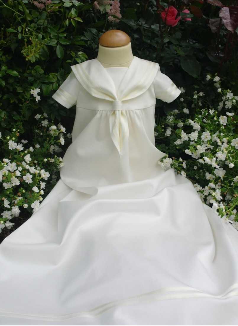 Off white Christening gown in sailor look for boys and girls,