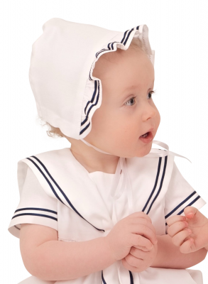 Dophätta i bomull med marin look