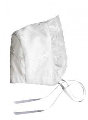 Christening bonnet Grace-Nicole in off white lace