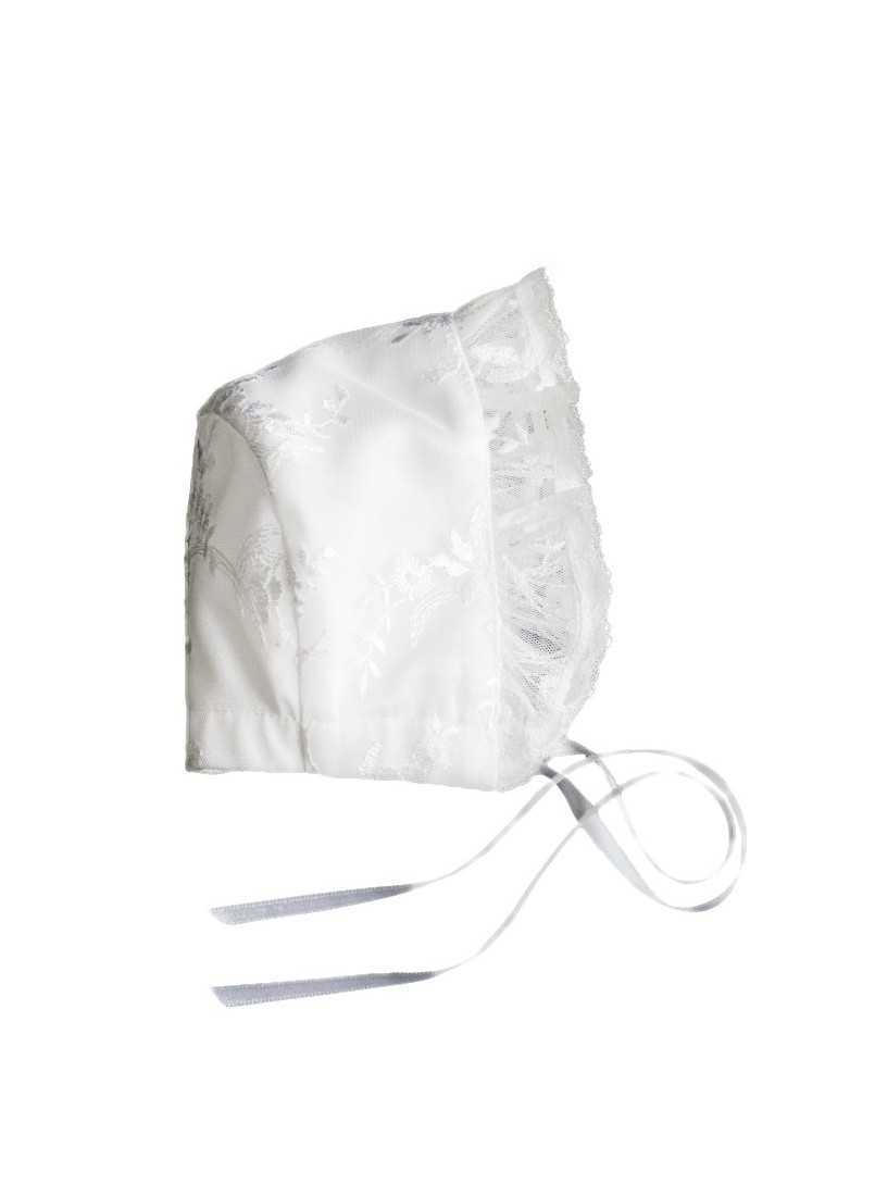 Christening bonnet Grace-Nicole in off white lace