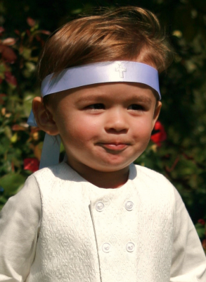 Headband for Orthodox baptism with silver cross - Grace of Sweden
