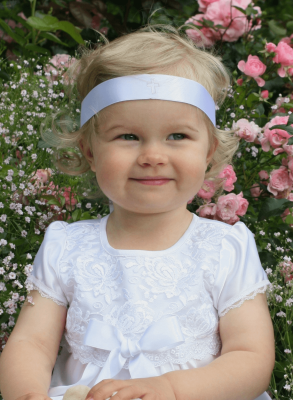 Headband with white cross for Orthodox baptism - Grace of Sweden